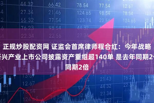 正规炒股配资网 证监会首席律师程合红：今年战略新兴产业上市公司披露资产重组超140单 是去年同期2倍